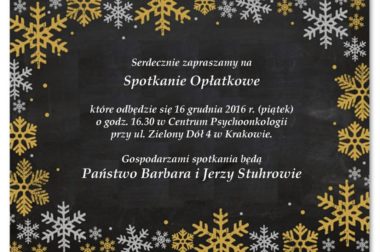 Uczestniczyliśmy w Spotkaniu Opłatkowym w Centrum Psychoonkologii.